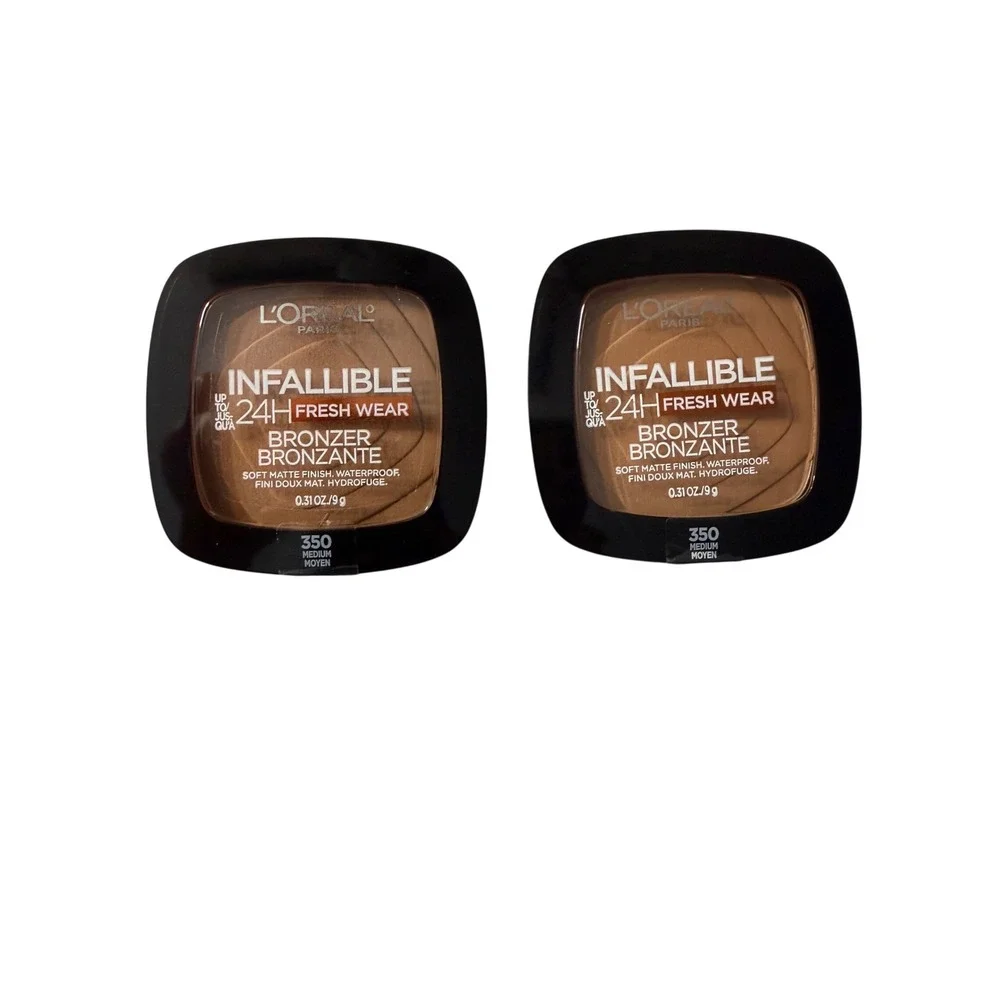 Loreal Infallible Fresh Wear Soft Matte Bronzer 350 Medium 2 Pack Waterproof New